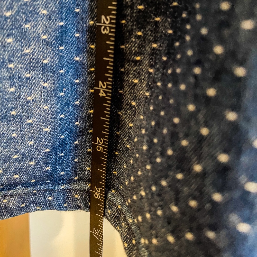 Free People SZ S Polka Dot Denim Baby Doll Dress! - Picture 4 of 9